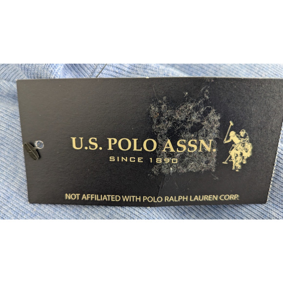 Men's US Polo Assn 1/4 Zip Pullover Blue Large Long Sleeve Sweater - Picture 8 of 10